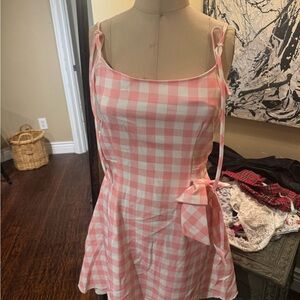 Pink checked dress